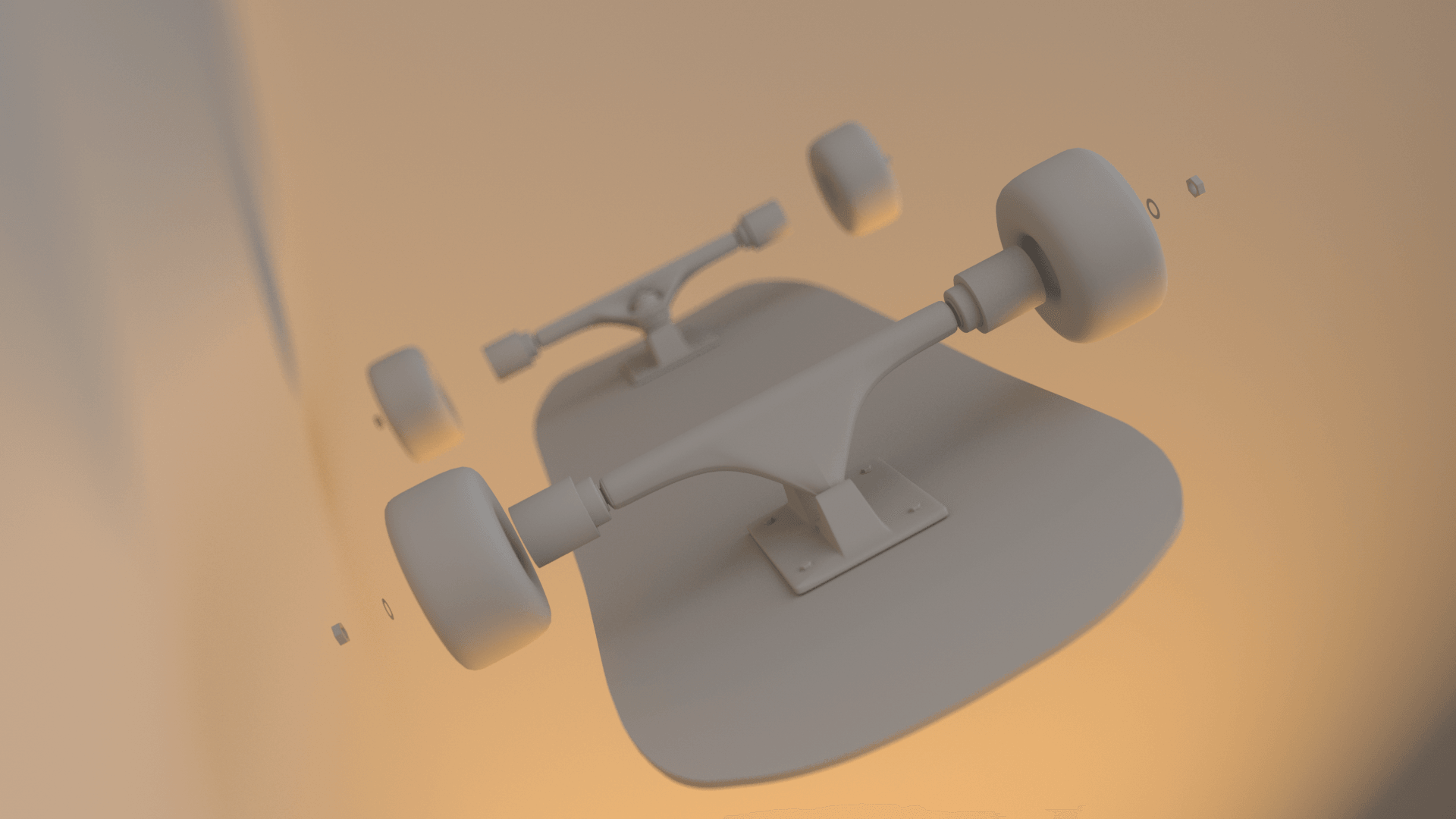 Skate Deck Clay Render